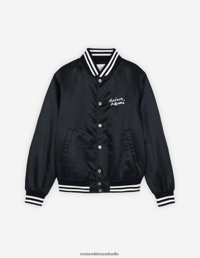 Kleidung V2DHL348 dunkles Marineblau Männer Satin-Teddy Maison Kitsune