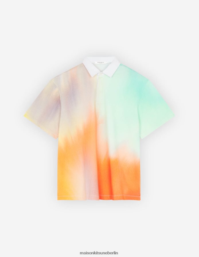 Kleidung V2DHL120 Aquarelldruck Männer MK x Rop Van Mierlo Fox entspanntes Polo Maison Kitsune