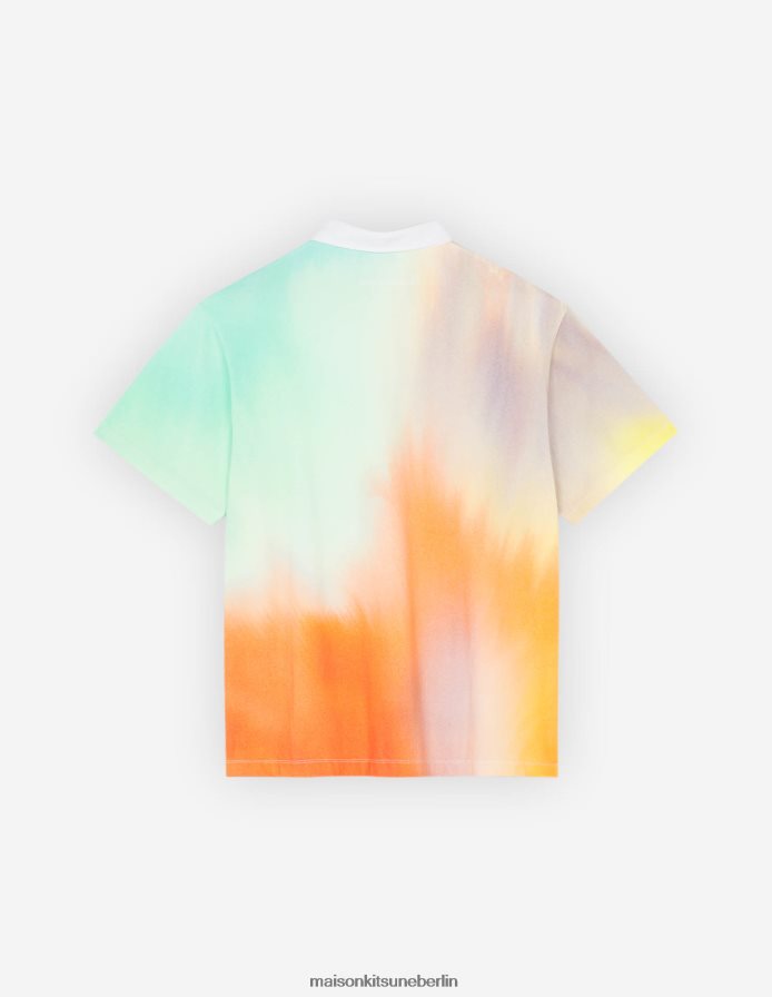 Kleidung V2DHL120 Aquarelldruck Männer MK x Rop Van Mierlo Fox entspanntes Polo Maison Kitsune