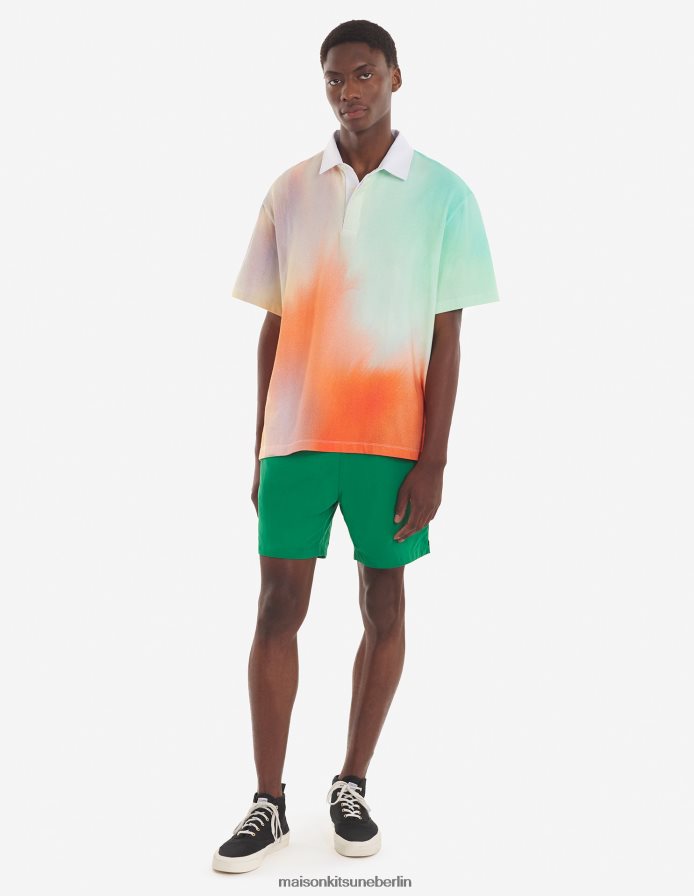 Kleidung V2DHL120 Aquarelldruck Männer MK x Rop Van Mierlo Fox entspanntes Polo Maison Kitsune