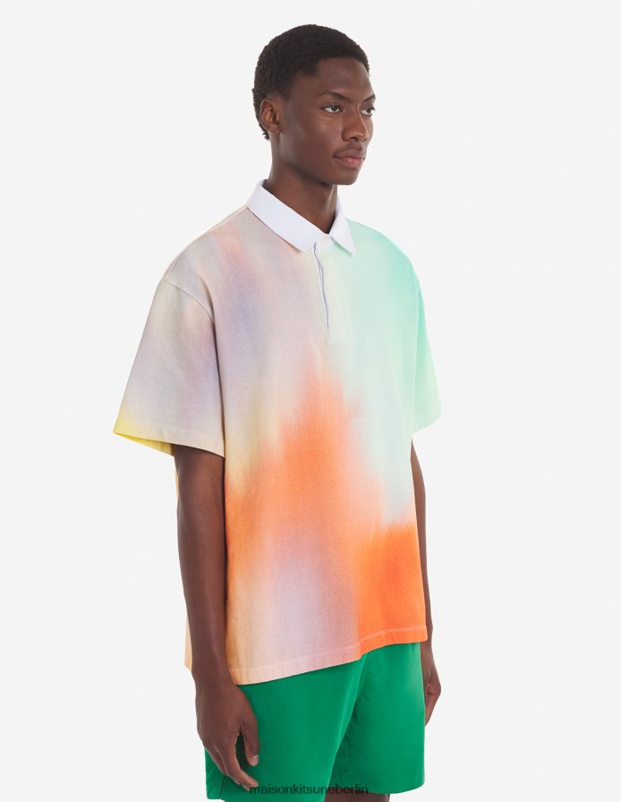 Kleidung V2DHL120 Aquarelldruck Männer MK x Rop Van Mierlo Fox entspanntes Polo Maison Kitsune