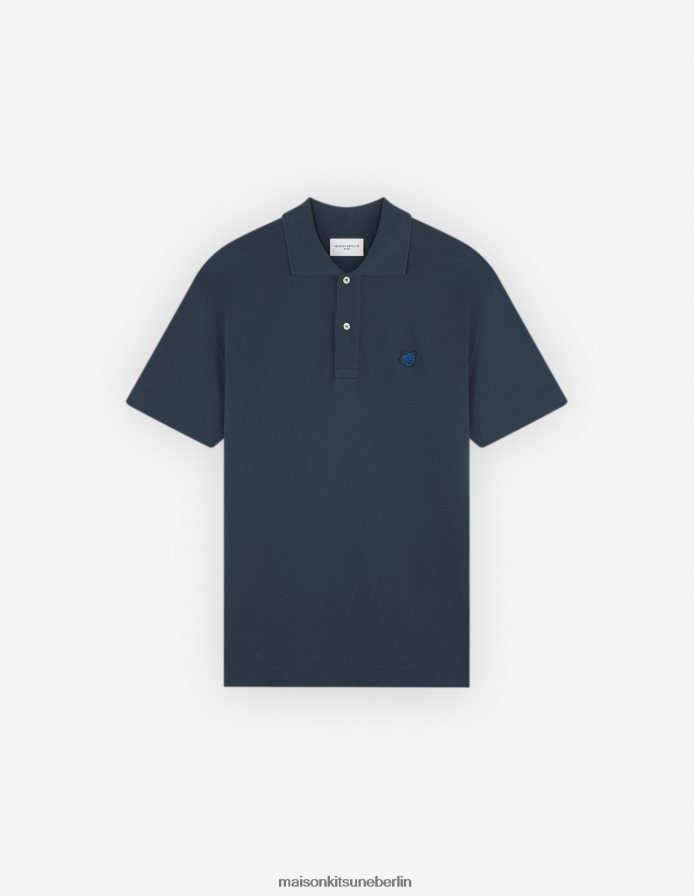 Kleidung V2DHL91 tintenblau Männer Bold Fox Head Patch Komfort-Polo Maison Kitsune