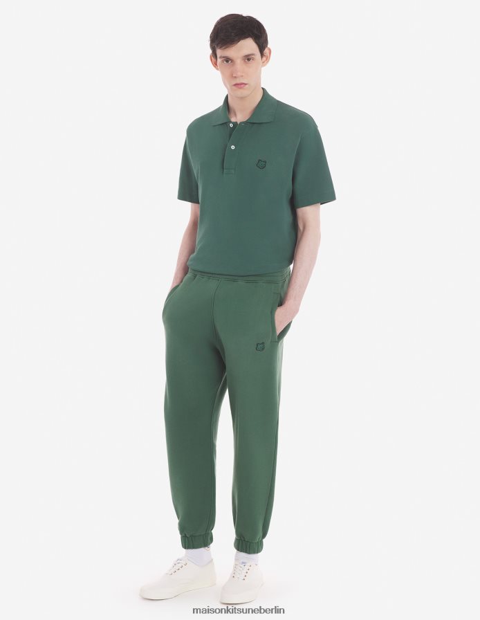 Kleidung V2DHL92 Flaschengrün Männer Bold Fox Head Patch Komfort-Polo Maison Kitsune