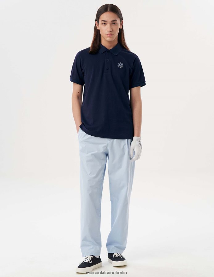 Kleidung V2DHL97 dunkles Marineblau Männer Kurzarm-Poloshirt mit Fuchskopf Maison Kitsune