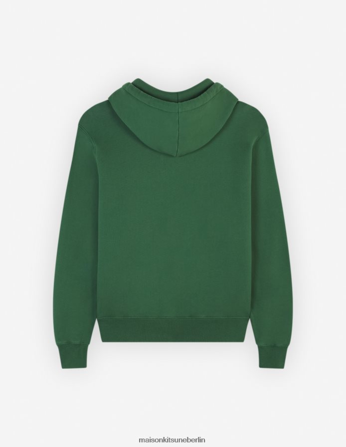 Kleidung V2DHL123 Flaschengrün Männer Komfort-Kapuzenpullover mit auffälligem Fuchskopf-Patch Maison Kitsune