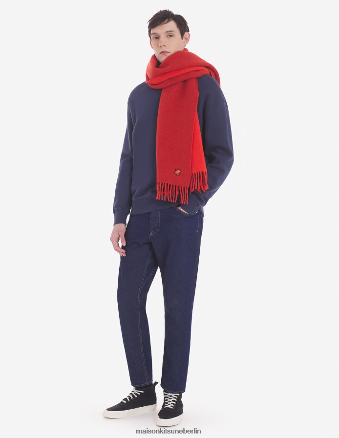 Kleidung V2DHL125 tintenblau Männer Komfort-Sweatshirt mit auffälligem Fuchskopf-Patch Maison Kitsune