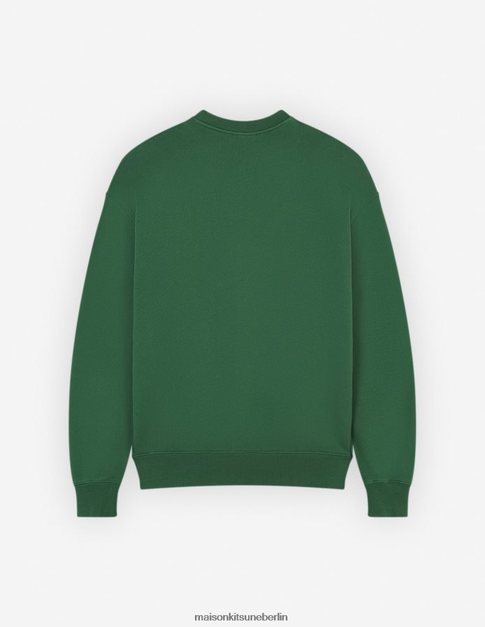 Kleidung V2DHL126 Flaschengrün Männer Komfort-Sweatshirt mit auffälligem Fuchskopf-Patch Maison Kitsune