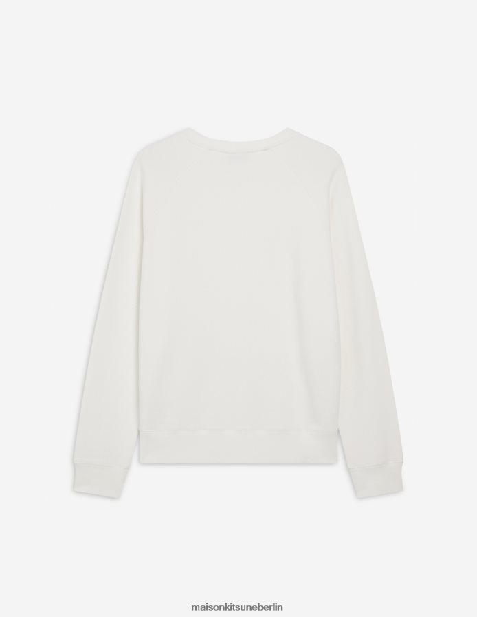 Kleidung V2DHL127 naturfarben Männer Klassisches Sweatshirt mit Doppelfuchskopf-Patch Maison Kitsune