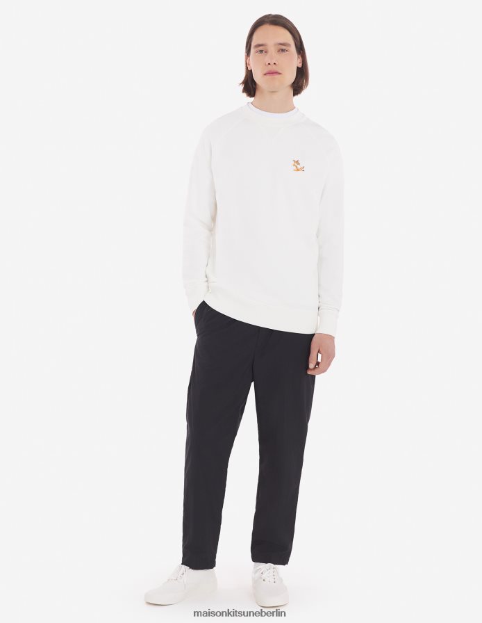 Kleidung V2DHL130 naturfarben Männer Klassisches Sweatshirt mit Chillax-Fuchs-Patch Maison Kitsune