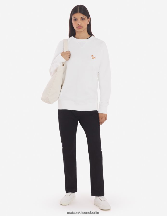 Kleidung V2DHL130 naturfarben Männer Klassisches Sweatshirt mit Chillax-Fuchs-Patch Maison Kitsune