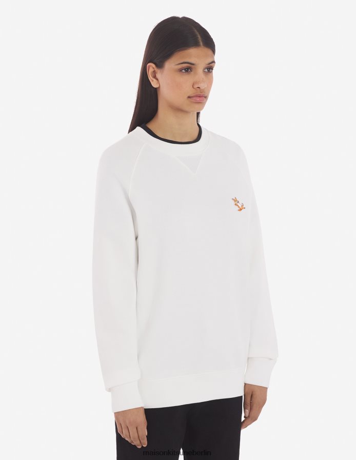 Kleidung V2DHL130 naturfarben Männer Klassisches Sweatshirt mit Chillax-Fuchs-Patch Maison Kitsune