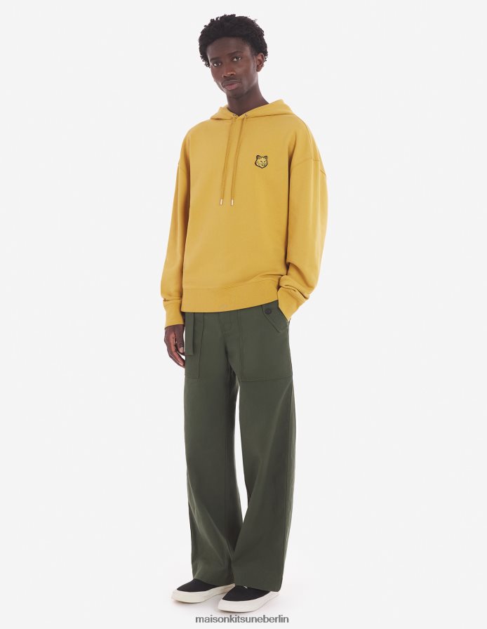 Kleidung V2DHL131 Graben Männer Übergroßer Kapuzenpullover mit auffälligem Fuchskopf-Patch Maison Kitsune