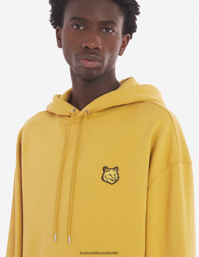 Kleidung V2DHL131 Graben Männer Übergroßer Kapuzenpullover mit auffälligem Fuchskopf-Patch Maison Kitsune
