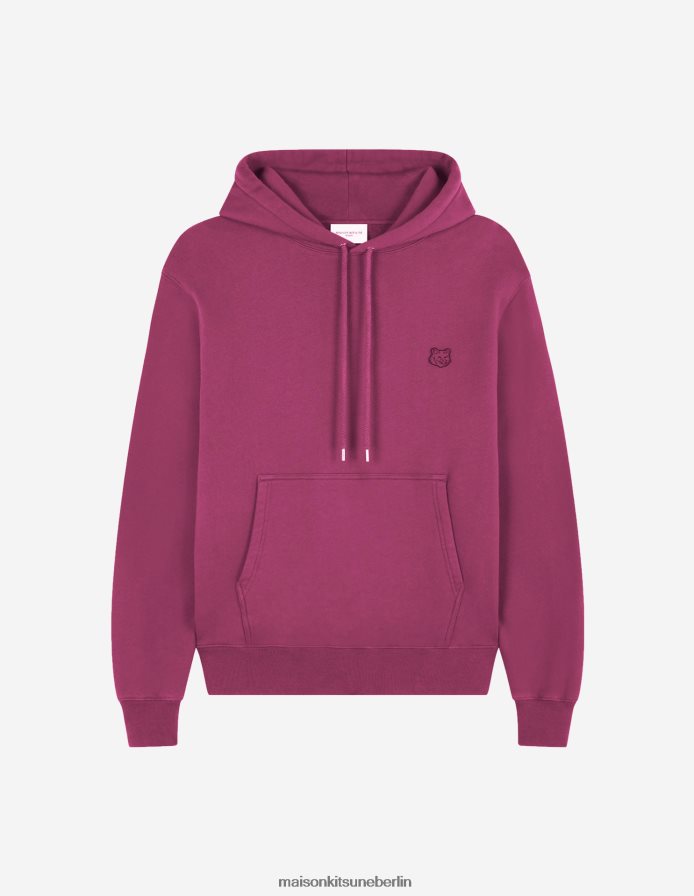 Kleidung V2DHL132 Traube Männer Komfort-Kapuzenpullover mit auffälligem Fuchskopf-Patch Maison Kitsune