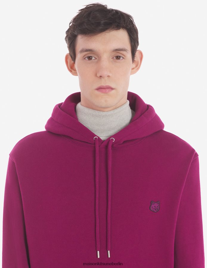 Kleidung V2DHL132 Traube Männer Komfort-Kapuzenpullover mit auffälligem Fuchskopf-Patch Maison Kitsune