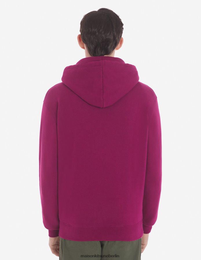 Kleidung V2DHL132 Traube Männer Komfort-Kapuzenpullover mit auffälligem Fuchskopf-Patch Maison Kitsune