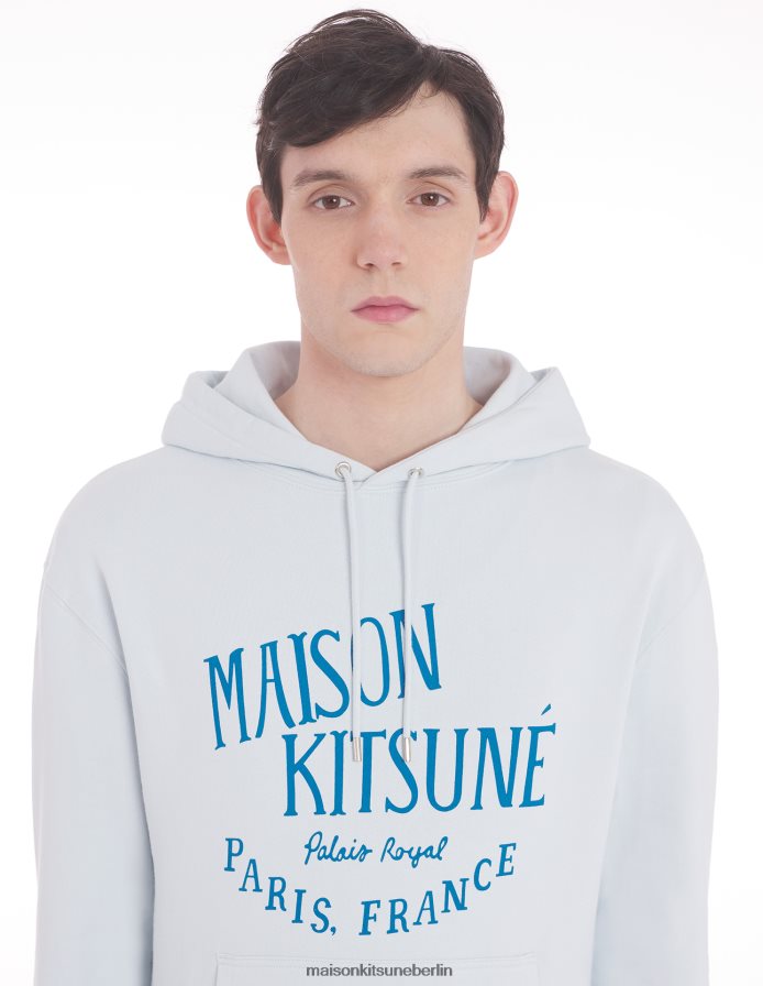 Kleidung V2DHL135 Grau Blau Männer Palais Royal klassischer Kapuzenpullover Maison Kitsune