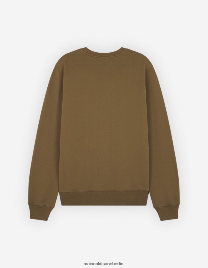 Kleidung V2DHL141 khaki Männer Campus Fox normales Sweatshirt Maison Kitsune
