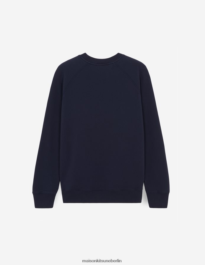 Kleidung V2DHL143 Marine Männer Klassisches Sweatshirt mit Chillax-Fuchs-Patch Maison Kitsune