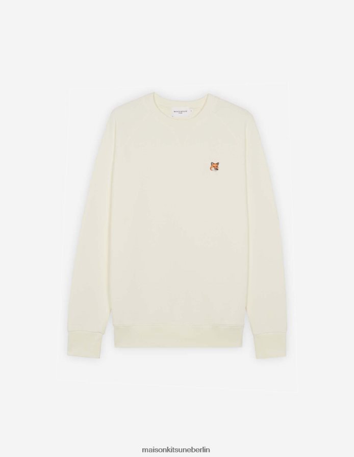 Kleidung V2DHL144 naturfarben Männer Klassisches Sweatshirt mit Fuchskopf-Patch Maison Kitsune