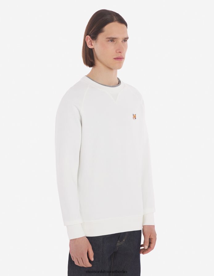 Kleidung V2DHL144 naturfarben Männer Klassisches Sweatshirt mit Fuchskopf-Patch Maison Kitsune