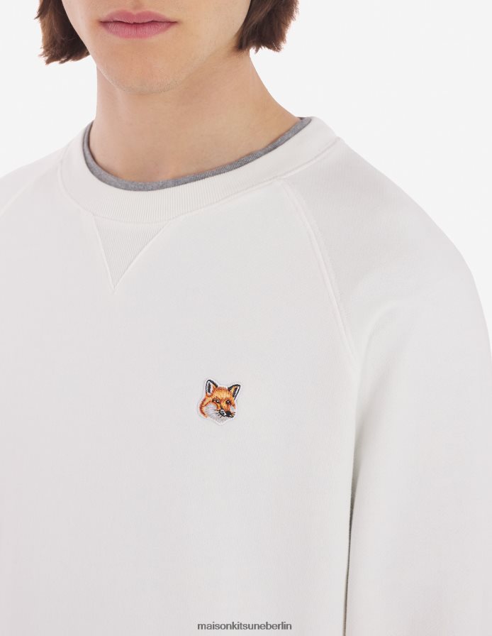 Kleidung V2DHL144 naturfarben Männer Klassisches Sweatshirt mit Fuchskopf-Patch Maison Kitsune
