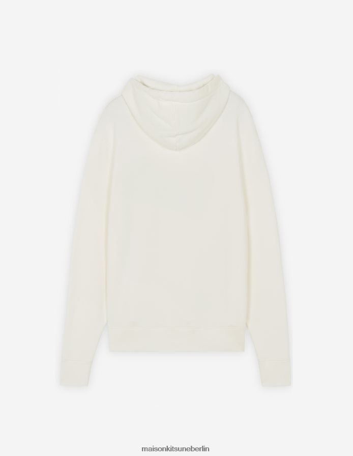 Kleidung V2DHL145 naturfarben Männer Klassischer Kapuzenpullover mit grauem Fuchskopf-Patch Maison Kitsune