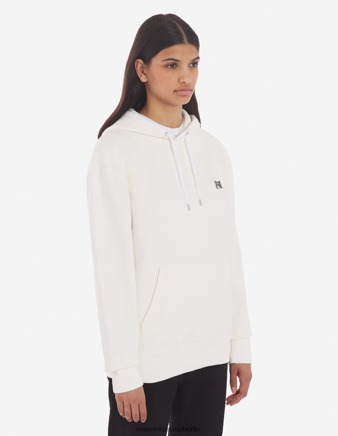 Kleidung V2DHL145 naturfarben Männer Klassischer Kapuzenpullover mit grauem Fuchskopf-Patch Maison Kitsune