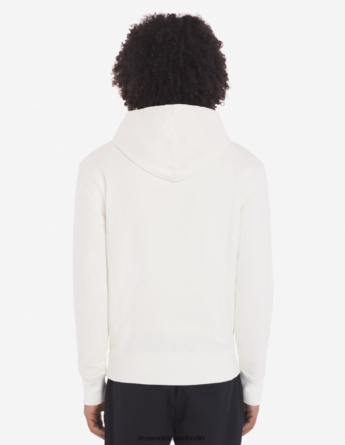 Kleidung V2DHL145 naturfarben Männer Klassischer Kapuzenpullover mit grauem Fuchskopf-Patch Maison Kitsune