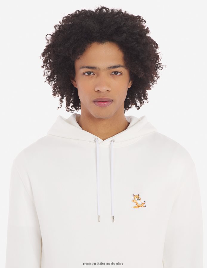 Kleidung V2DHL148 naturfarben Männer Chillax Fox Patch klassischer Kapuzenpullover Maison Kitsune