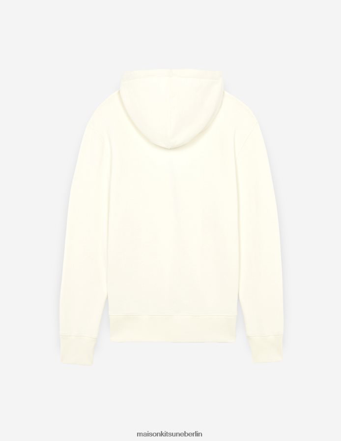 Kleidung V2DHL165 naturfarben Männer Kapuzenpullover mit Reißverschluss und Chillax-Fuchs-Patch Maison Kitsune