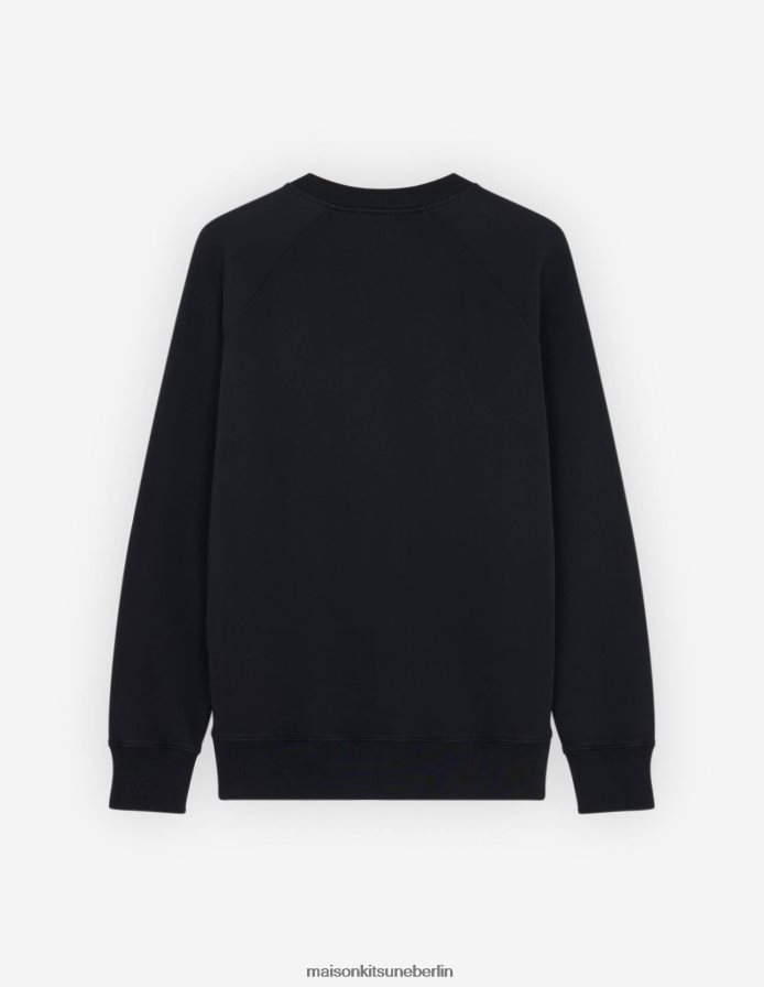Kleidung V2DHL170 Schwarz Männer Klassisches Sweatshirt mit doppeltem monochromen Fuchskopf Maison Kitsune