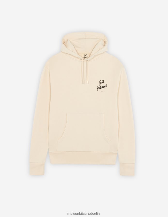 Kleidung V2DHL179 Latté Männer Kapuzenpullover Café Kitsune neu Maison Kitsune