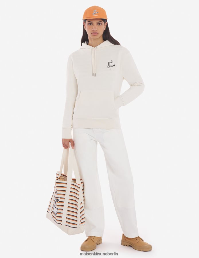 Kleidung V2DHL179 Latté Männer Kapuzenpullover Café Kitsune neu Maison Kitsune