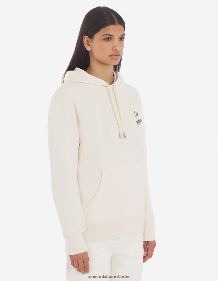 Kleidung V2DHL179 Latté Männer Kapuzenpullover Café Kitsune neu Maison Kitsune