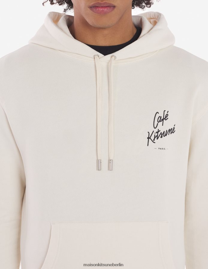 Kleidung V2DHL179 Latté Männer Kapuzenpullover Café Kitsune neu Maison Kitsune