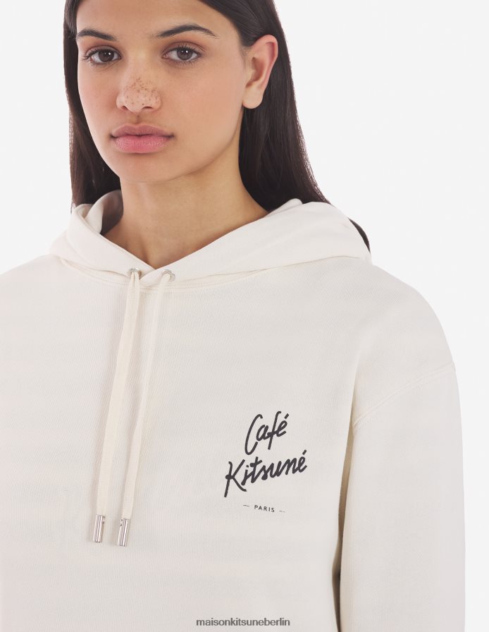 Kleidung V2DHL179 Latté Männer Kapuzenpullover Café Kitsune neu Maison Kitsune