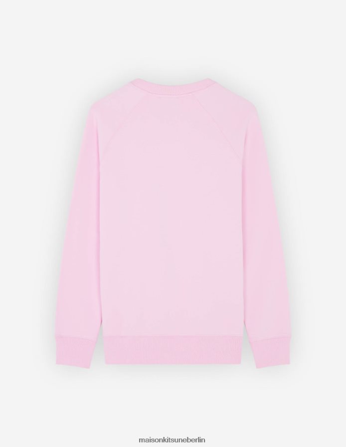 Kleidung V2DHL184 staubige Rose Männer Klassisches Sweatshirt mit grauem Fuchskopf-Patch Maison Kitsune