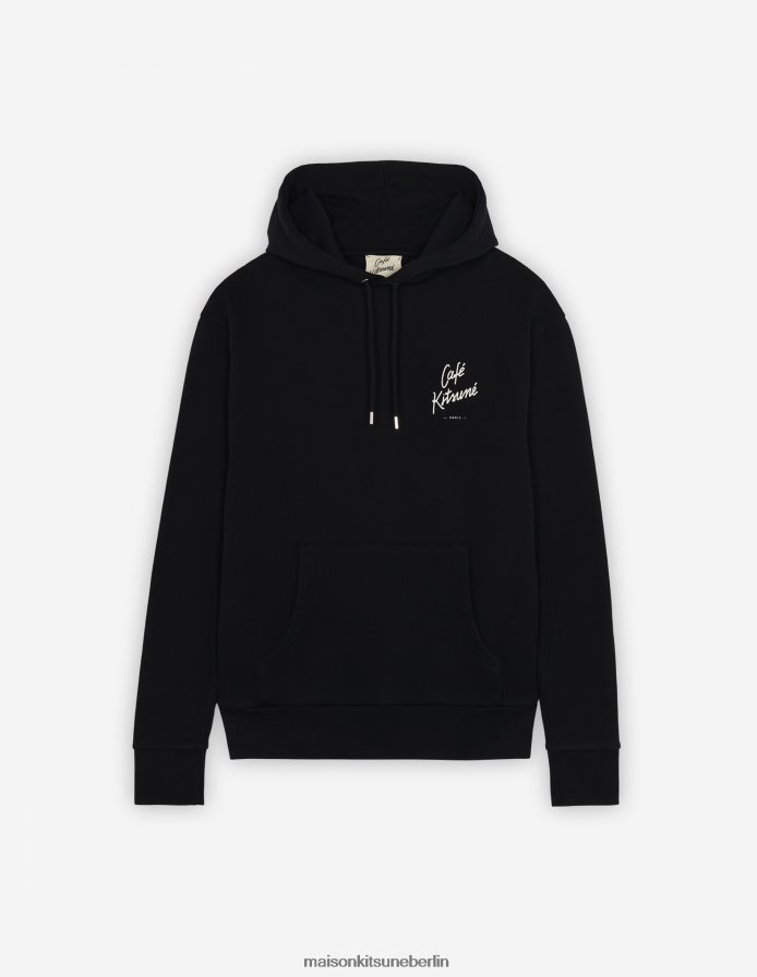 Kleidung V2DHL187 Schwarz Männer Kapuzenpullover Café Kitsune neu Maison Kitsune