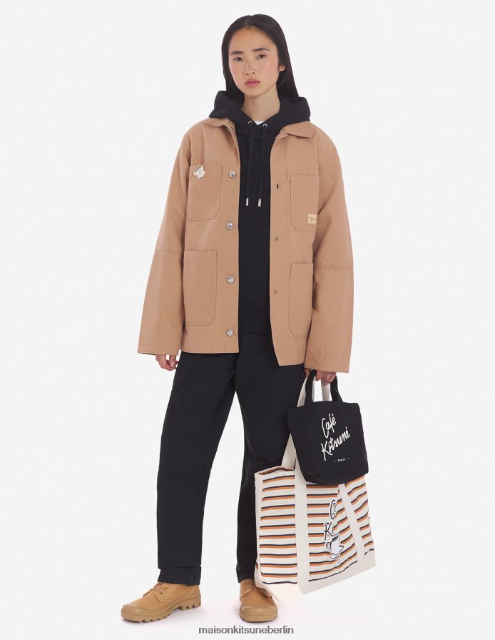 Kleidung V2DHL187 Schwarz Männer Kapuzenpullover Café Kitsune neu Maison Kitsune