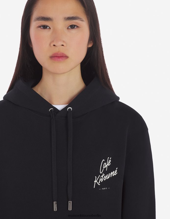 Kleidung V2DHL187 Schwarz Männer Kapuzenpullover Café Kitsune neu Maison Kitsune