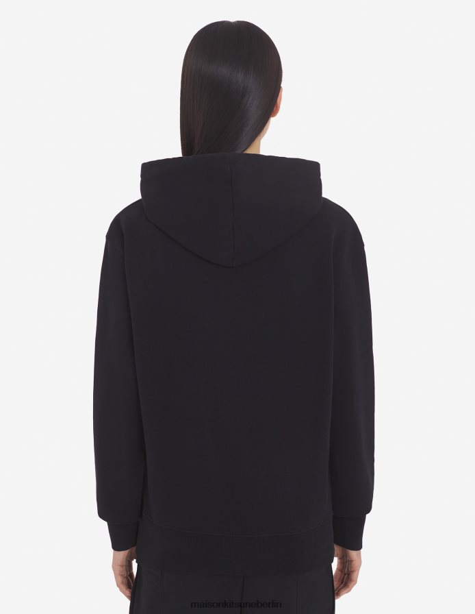 Kleidung V2DHL187 Schwarz Männer Kapuzenpullover Café Kitsune neu Maison Kitsune