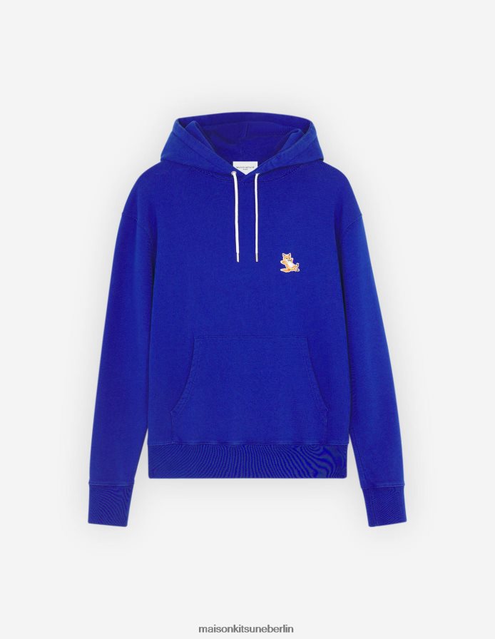 Kleidung V2DHL191 tiefes Blau Männer Chillax Fox Patch klassischer Kapuzenpullover Maison Kitsune