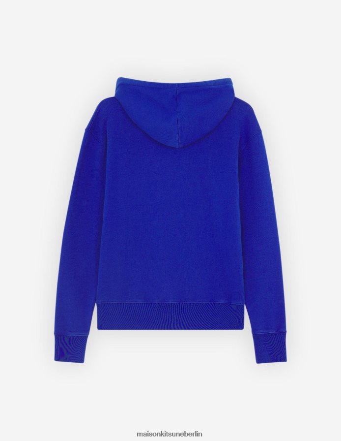 Kleidung V2DHL191 tiefes Blau Männer Chillax Fox Patch klassischer Kapuzenpullover Maison Kitsune