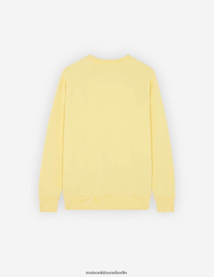 Kleidung V2DHL192 sanftes Gelb Männer Klassisches Sweatshirt mit Fuchskopf-Patch Maison Kitsune
