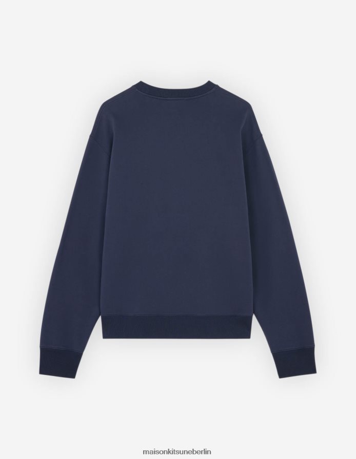 Kleidung V2DHL195 Marine Männer Entspanntes Sweatshirt mit lebendigem Fuchskopf Maison Kitsune