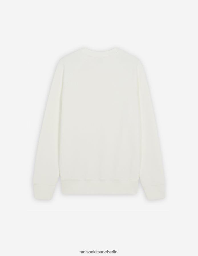Kleidung V2DHL201 naturfarben Männer Klassisches Sweatshirt mit grauem Fuchskopf-Patch Maison Kitsune