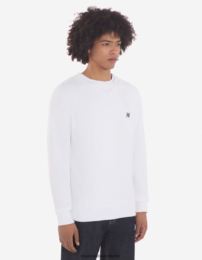 Kleidung V2DHL201 naturfarben Männer Klassisches Sweatshirt mit grauem Fuchskopf-Patch Maison Kitsune