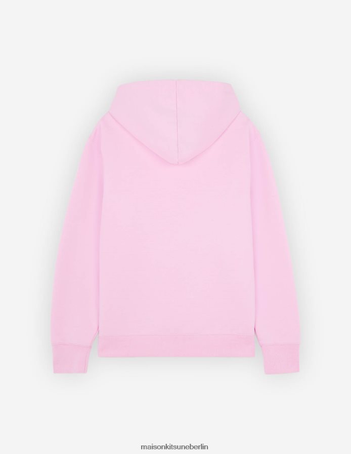 Kleidung V2DHL204 staubige Rose Männer Bestickter, kabelloser Kapuzenpullover Maison Kitsune