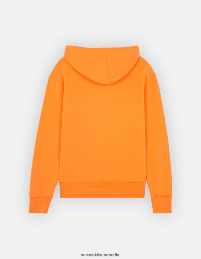 Kleidung V2DHL206 Neon orange Männer Chillax Fox Patch klassischer Kapuzenpullover Maison Kitsune